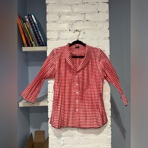 Beluga of‎ San Francisco - Gingham Button Down Crinkle Shirt